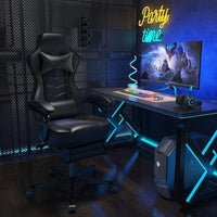 ELECWISH Ergonomic Gaming Chair with Footrest Lumbar Support Recliner Office