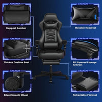 ELECWISH Ergonomic Gaming Chair with Footrest Lumbar Support Recliner Office