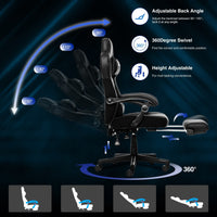 ELECWISH Ergonomic Gaming Chair with Footrest Lumbar Support Recliner Office