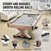 VEVOR 7Ft Billiards Table Combo Set 3-In-1 Multi Game Pool Table Full Accessory