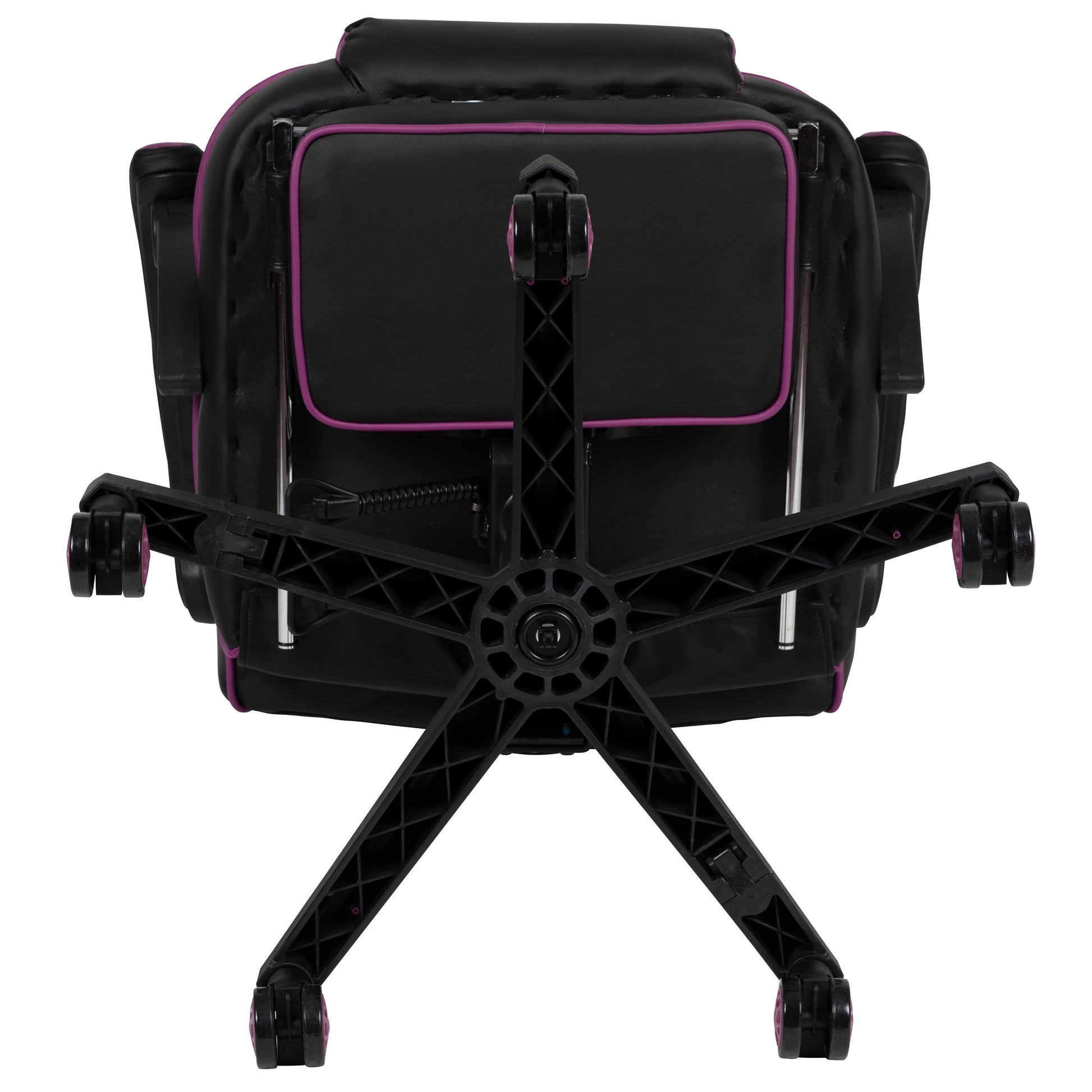 Black/Purple Ergonomic Gaming Chair -Recline Back/Arms, Footrest, Massaging Lumbar