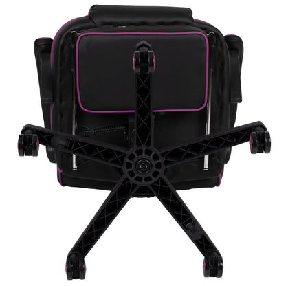 Black/Purple Ergonomic Gaming Chair -Recline Back/Arms, Footrest, Massaging Lumbar