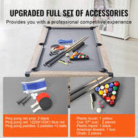 VEVOR 7Ft Billiards Table Combo Set 3-In-1 Multi Game Pool Table Full Accessory