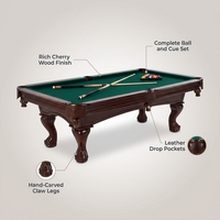8.3 Ft. Pool Table with Billiard Ball and Cue Stick Set — Lifestyle