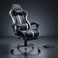 ELECWISH Ergonomic Gaming Chair with Footrest Lumbar Support Recliner Office
