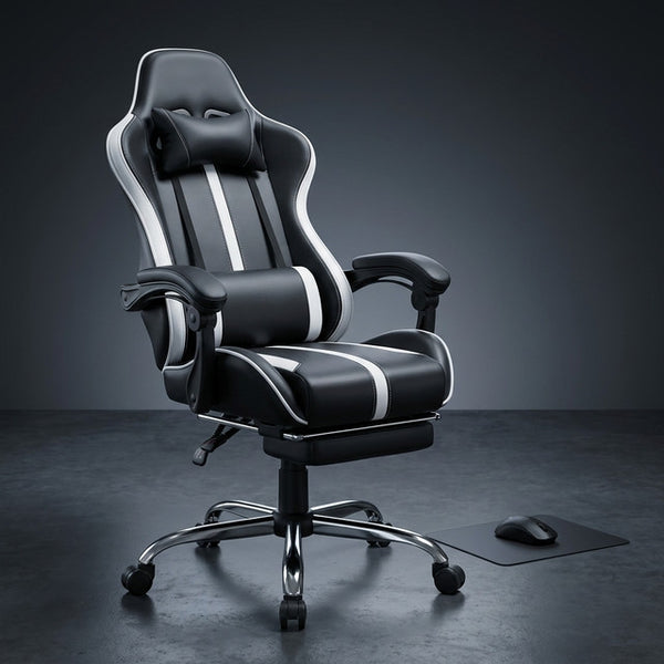 ELECWISH Ergonomic Gaming Chair with Footrest Lumbar Support Recliner Office — Studio Shot