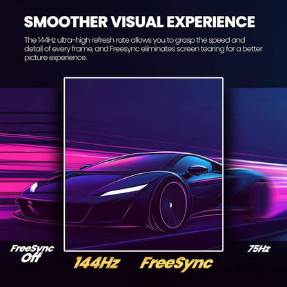 34 In. 1500R Curved Gaming Monitor, WQHD 3440X1440P 144Hz Ultra-Wide Computer Screen W/Freesync, Hdmi&Displayport, Black