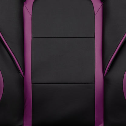 Black/Purple Ergonomic Gaming Chair -Recline Back/Arms, Footrest, Massaging Lumbar