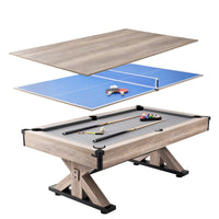 VEVOR 7Ft Billiards Table Combo Set 3-In-1 Multi Game Pool Table Full Accessory