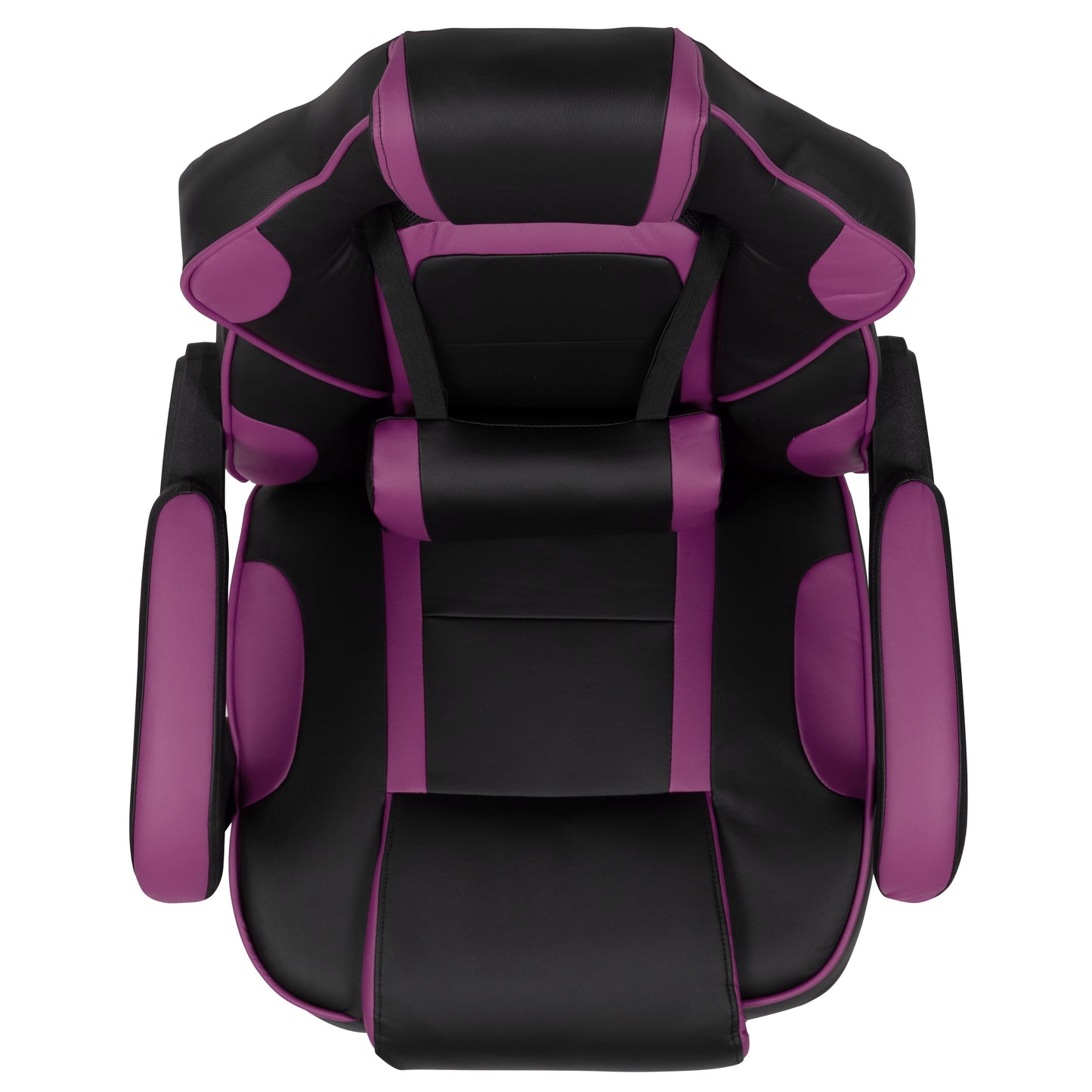 Black/Purple Ergonomic Gaming Chair -Recline Back/Arms, Footrest, Massaging Lumbar