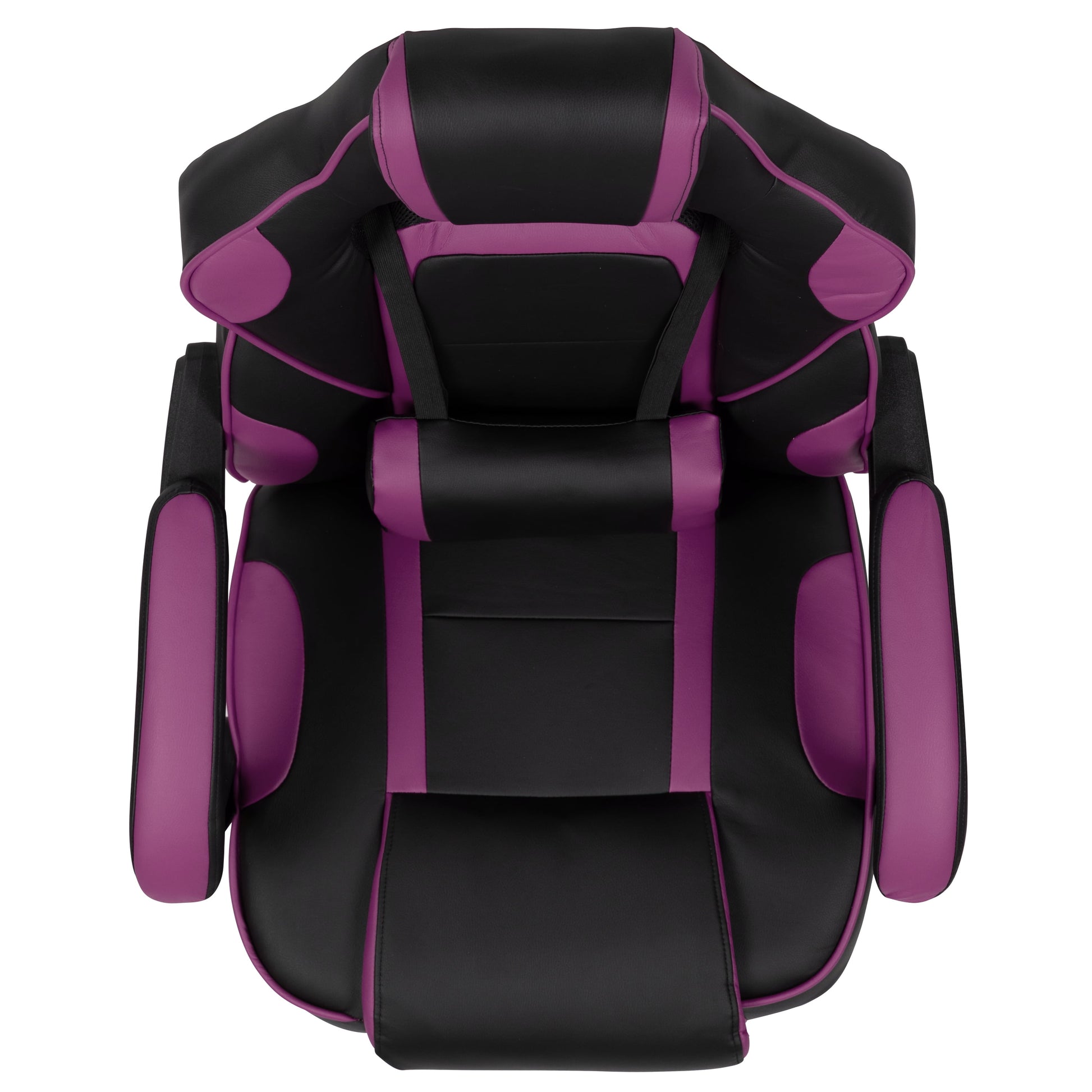 Black/Purple Ergonomic Gaming Chair -Recline Back/Arms, Footrest, Massaging Lumbar